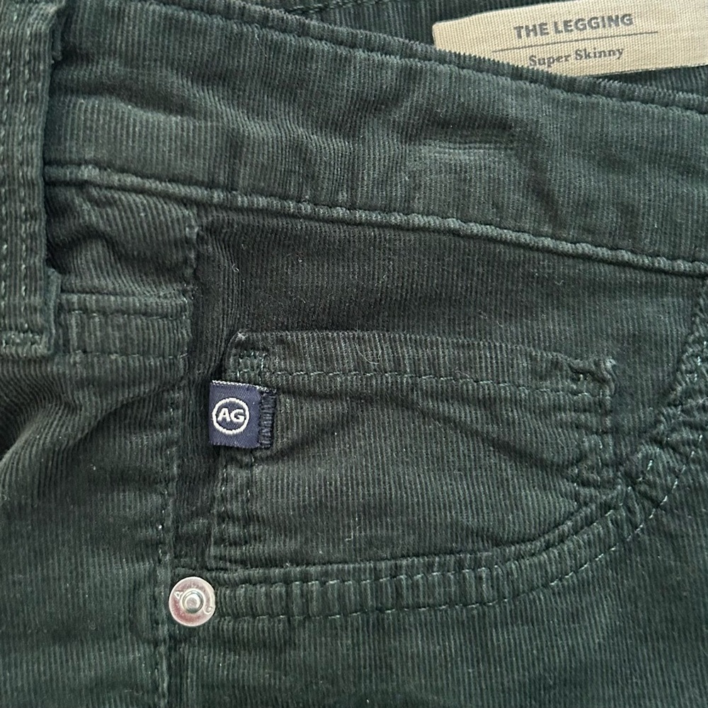 AG Adriano Goldschmied Legging Skinny Corduroy Jeans Indie Sleaze Green Size 28 - Picture 10 of 15